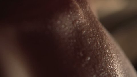 Nudist Beauty Challenge - Sweaty woman in a nude relaxing in a wooden spa sauna. beautiful young  woman sitting in sauna and sexually breathes. closeup macro