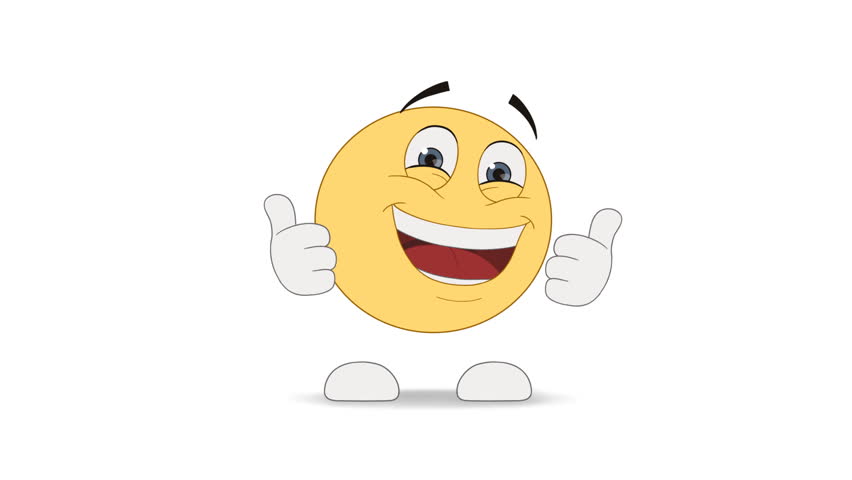 Animation Of An Emoticon Showing Thumb Up With Alpha Channel Stock ...