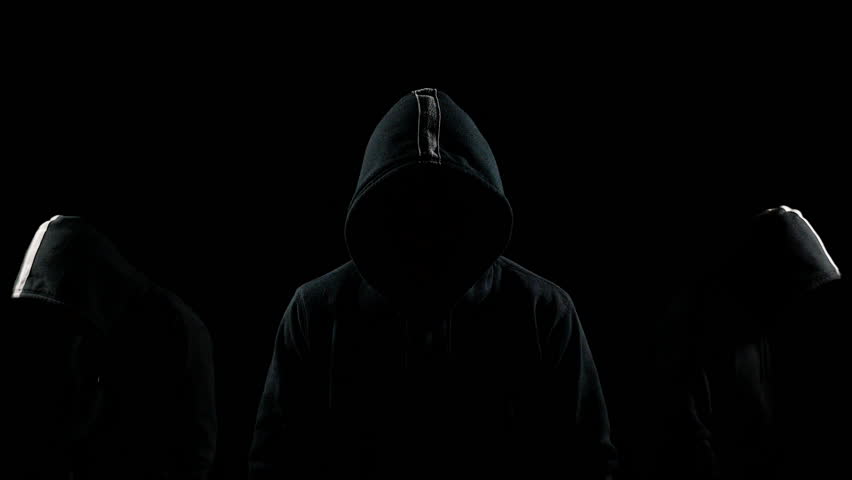Mysterious Hooded Man Standing In The Dark Stock Footage Video 26060594 ...