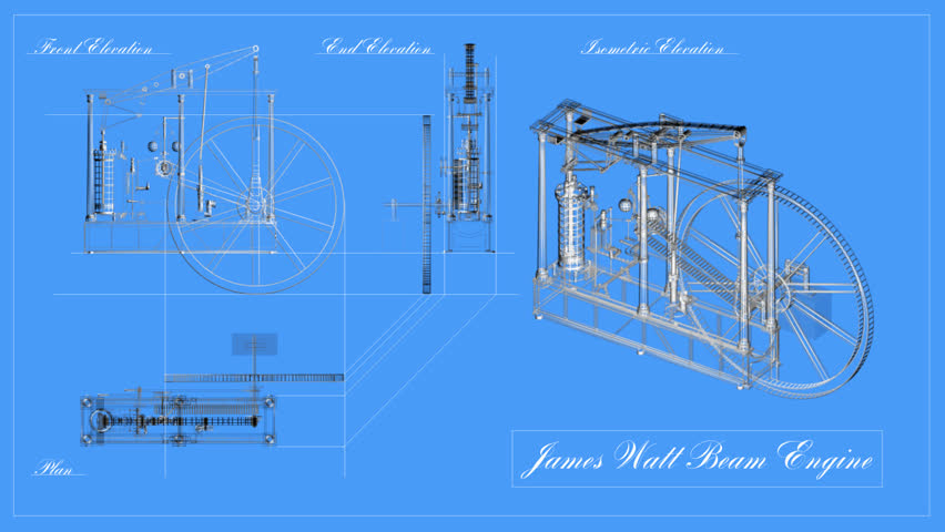 Blueprint Engineering Drawing Animation Steam Engine Stock Footage Video  (100% Royalty-free) 2611103 | Shutterstock