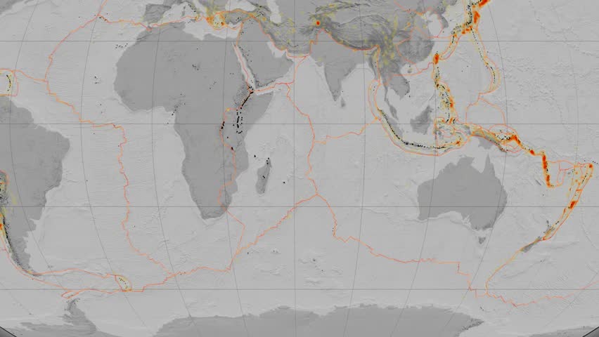 Somalia Tectonic Plate Featured & Animated Against The Global Elevation ...