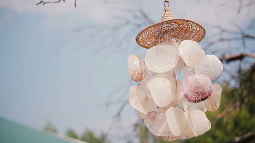 Wind Chimes Stock Footage Video Shutterstock Close Up View Of Wind Chime On A Tree Bright Sunny Day Decoration