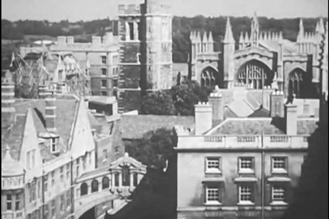 1950s Cathedral Among European Buildings Stock Footage Video