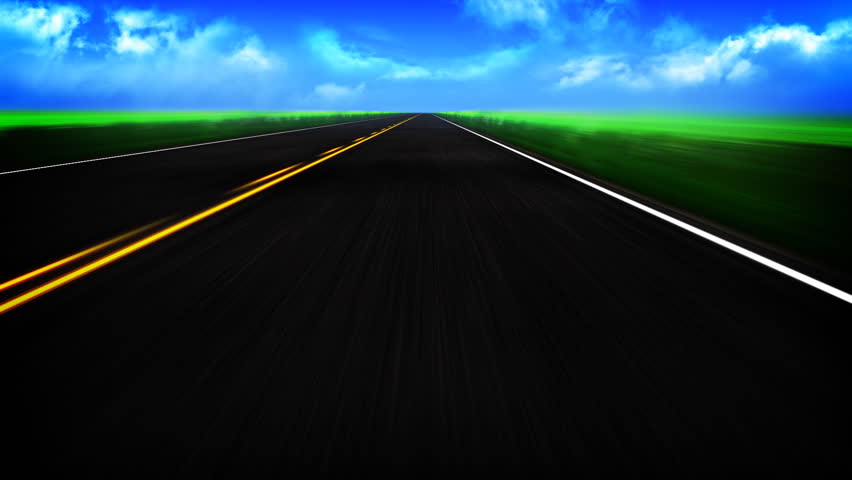 Driving down a road Animation POV 1080 HD video - HD stock video clip