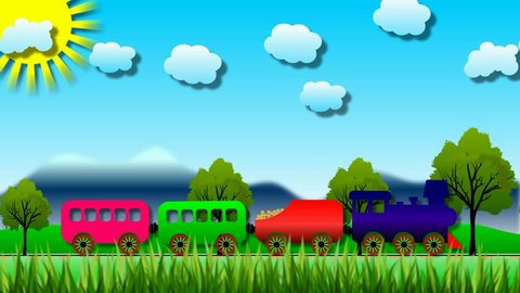Looped Cartoon Train On Road Stock Footage Video (100% Royalty-free)  27083113 | Shutterstock