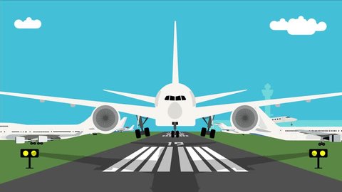 Aircraft Taking Off Airport Cartoon Animation Stock Footage Video (100%  Royalty-free) 27267883 | Shutterstock