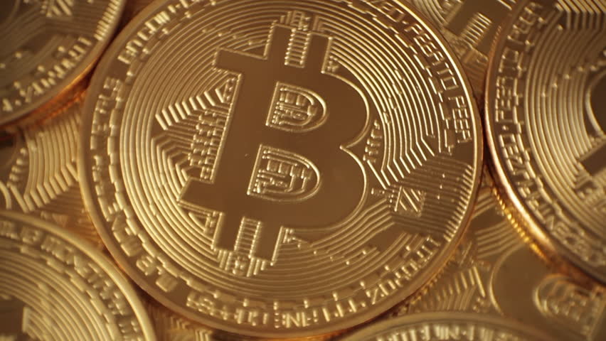 Rotation of Gold Bitcoin Coin, Stock Footage Video (100% Royalty-free