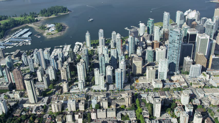 Aerial Shoreline View Downtown Vancouver City - Vancouver - July 2013 ...