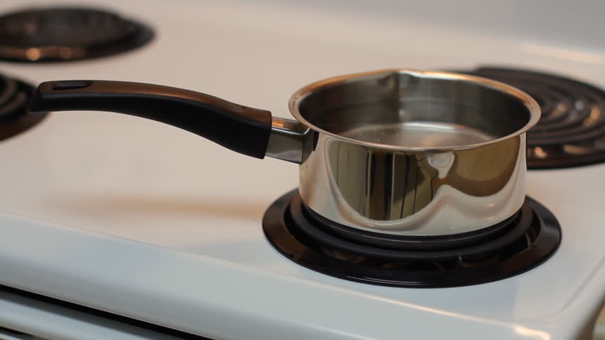 Pot Full Of Boiling Water On The Electric Stove. Stock Footage Video ...