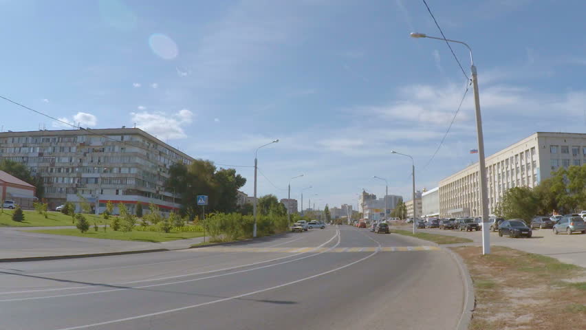 LANCASTER, CA: May 22, 2014- Wide Shot Of Downtown Circa 2014 In ...