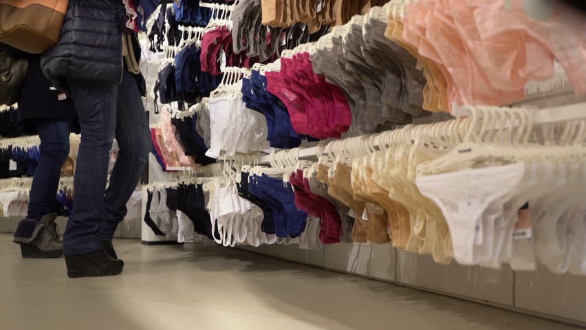 Concept Women S Underwear Shop In Mall Girl Chooses Panties And Bra Panties Bras Hang On