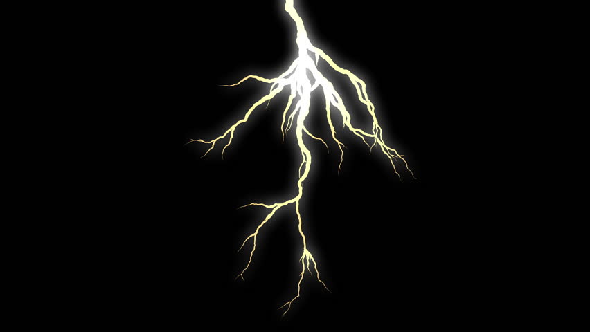 Thunderbolt Lightning On Black Background Stock Footage Video