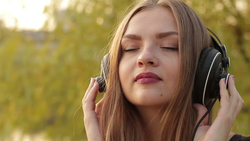 Beautiful Girl Listening To Music Stock Footage Video 100 Royalty