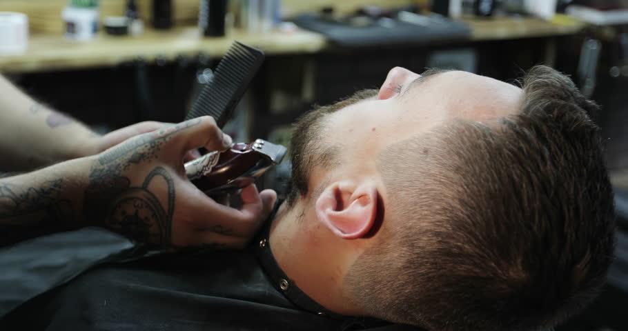 Close Up Barbers Hands With Stock Footage Video 100 Royalty Free