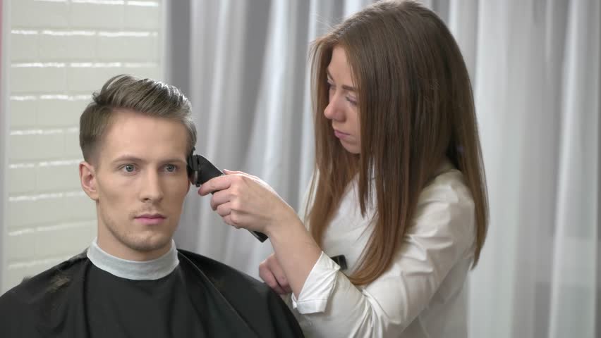 Man Getting Haircut Barber Comb Stock Footage Video 100