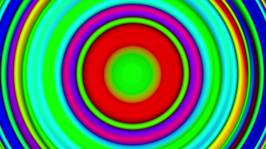 Time Lapse, Abstract Theme Of RGB Concentric Circles In Contraction And ...