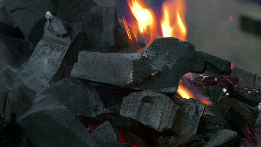 Fossil Coal Burning The Fire Stock Footage Video 100 Royalty