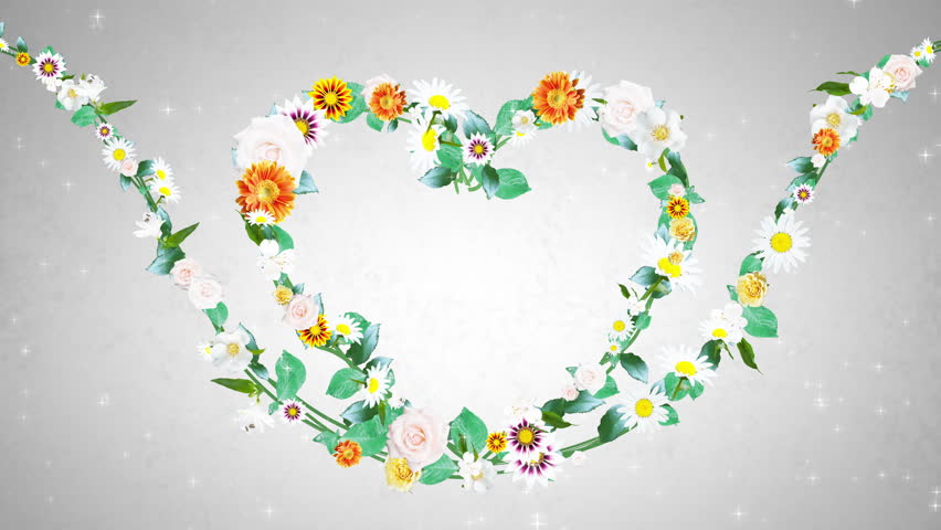 Flower Wreath ,heart Shaped , Stock Footage Video (100% Royalty-free