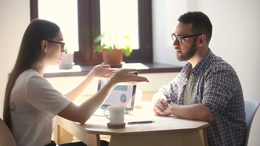 Millennials Negotiating In Office Company Manager Making Agreement Shaking Hands With Satisfied Client After Closing Millennials Negotiating In Office Company Manager Making Agreement Shaking Hands With Satisfied Client After Closing