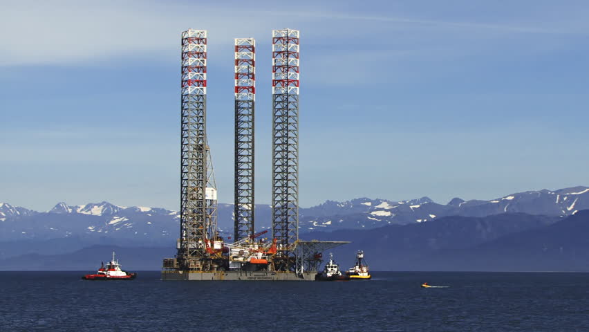 HOMER, AK - CIRCA 2012: Timelapse Of Part Of The Event: Jack Up Rig ...