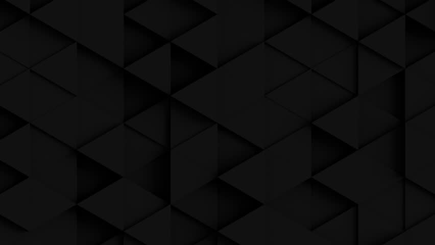 Black Geometric Polygonal Tech Video Clip. Dark Low Poly Motion Design ...