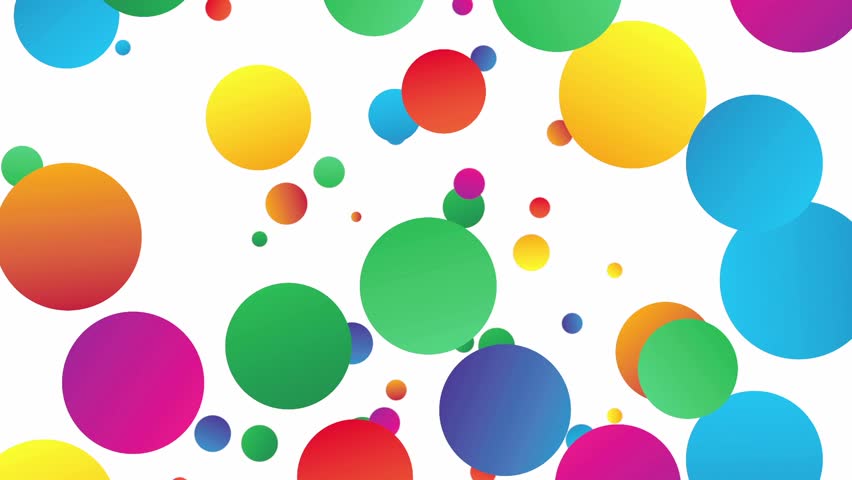 Colorful Circles Falling Down On Stock Footage Video (100% Royalty-free