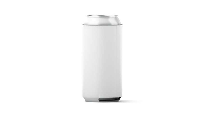 Blank White Collapsible Beer Stockvideos Filmmaterial 100 Blank White Collapsible Beer Can Koozie Mock Up Isolated Looped Rotation Rendering Empty Neoprene Cooler Holder Mockup For Tin Beverage