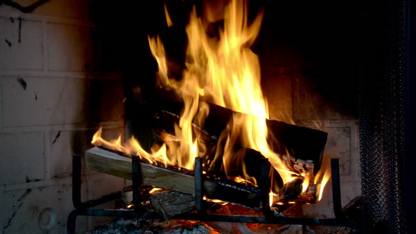 Roaring Fire In A Fireplace Stock Footage Video 100 Royalty Free