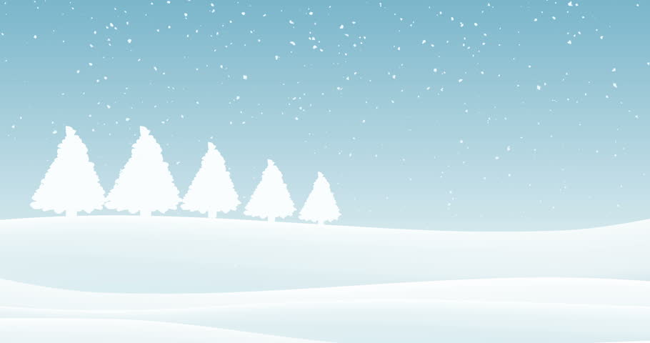 Cartoon Winter Snow Scene Looping Background Stock Footage Video 844486