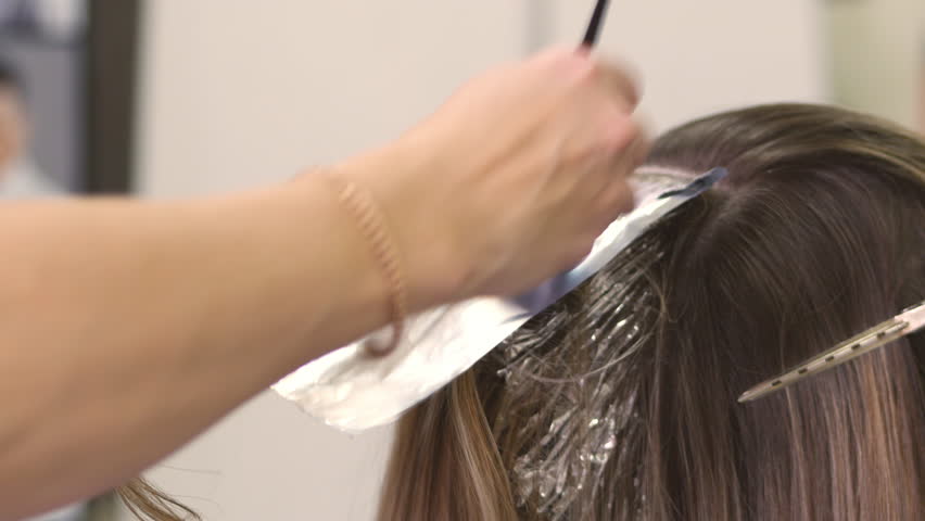 Hair Coloring Hairdresser Dye The Stock Footage Video 100