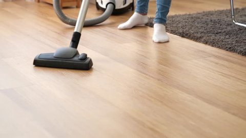 Woman Use Vacuum Cleaner To Stock Footage Video 100 Royalty Free