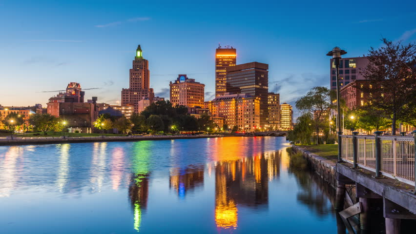 Stock video of providence, rhode island, usa skyline time | 33851563 ...