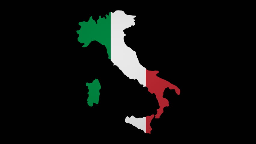 Italy Map Flag Rotating On Black Animation Stock Footage ...