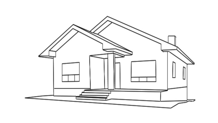 Drawing of a House for Stock Footage Video (100% Royalty-free) 3457073