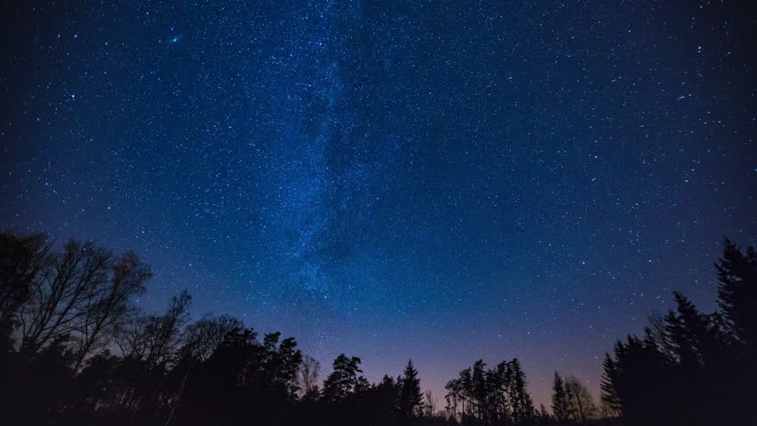 Starry Night Sky 4k Timelapse. Stock Footage Video (100