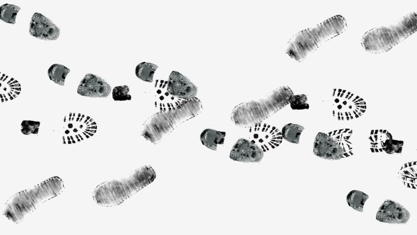 Animated Footprints On White Background Stock Footage Video 3550859 ...