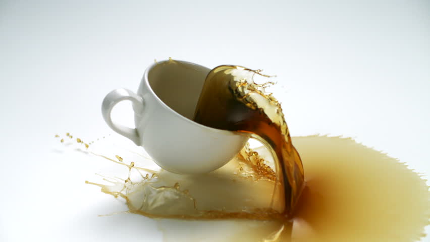 Spilling Cup of Coffee Shooting Stock Footage Video (100% ...