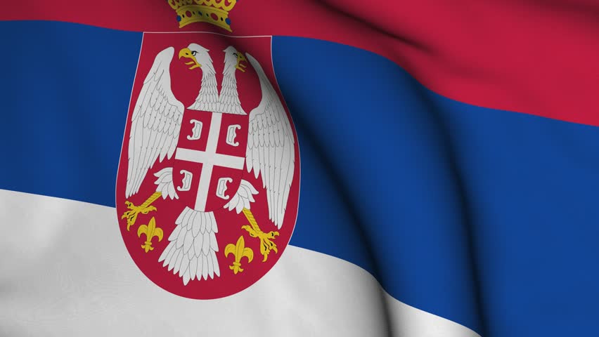 Serbian Flag In The Wind. Part Of A Series. Stock Footage ...