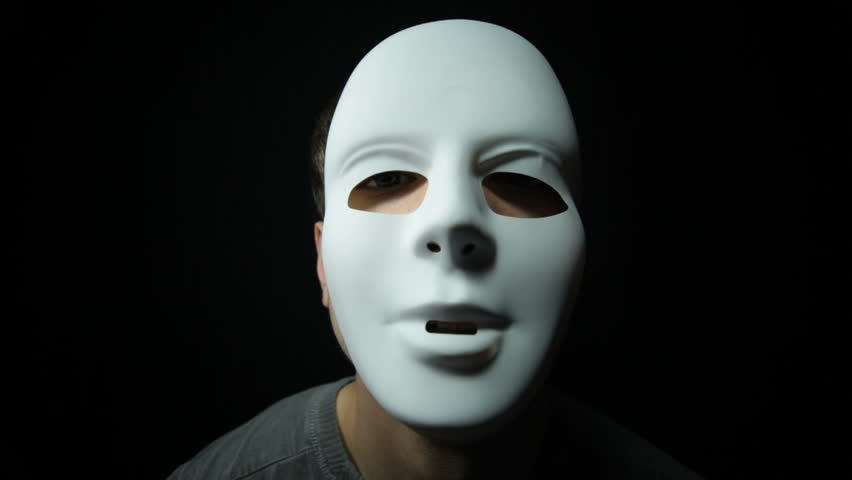 Insane Masked Man Over Dark Background Stock Footage Video 3912011 ...