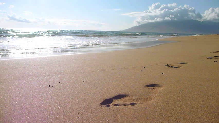 Footprints In Sand Stock Video Footage - 4K and HD Video ...