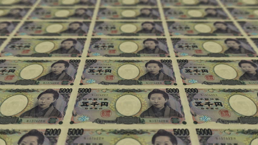5000 Japanese Yen Printing Money Animation Stock Footage Video