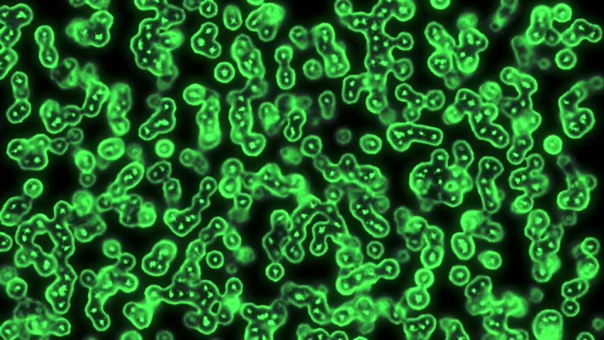 Microbiology, Green Cells and Bacteria Stock Footage Video (100%