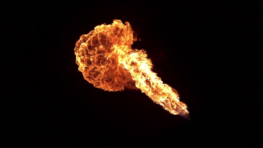 Fire Performer Blowing Fire Shooting With High Speed Camera, Phantom ...