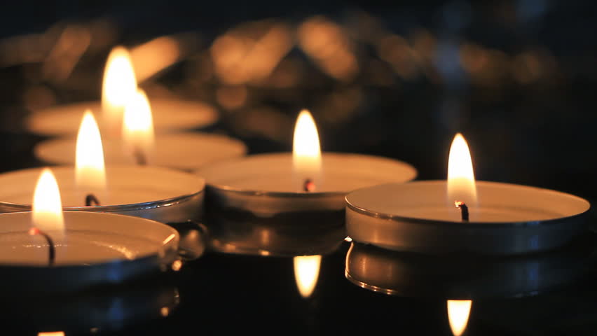 Composition With Burning Candles Slowly Floating In The Water. Stock ...