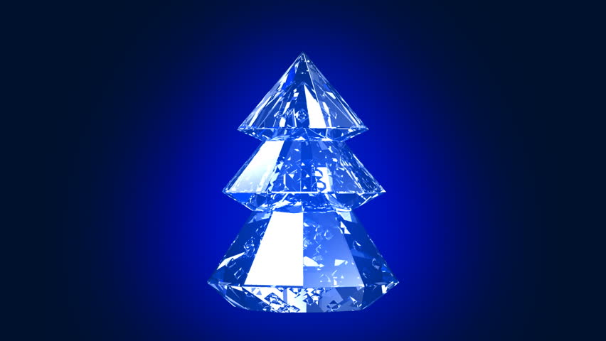 Crystal Routing Christmas Tree On Black Background. Loop Ready. Alpha ...