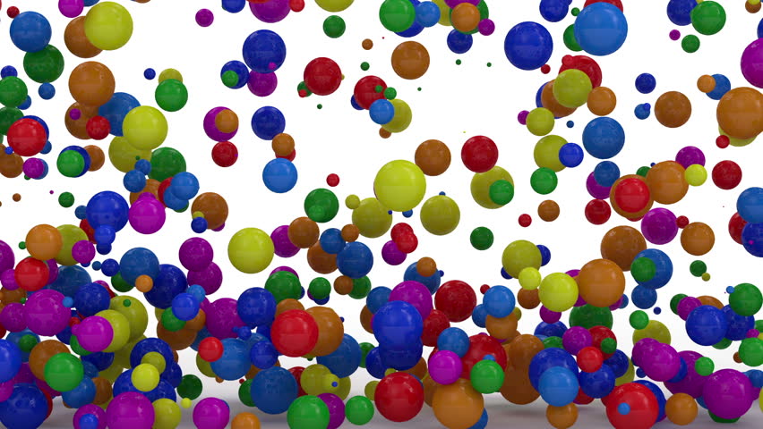 Stock Video Clip of Animation of Colorful Balls Falling with Alpha ...