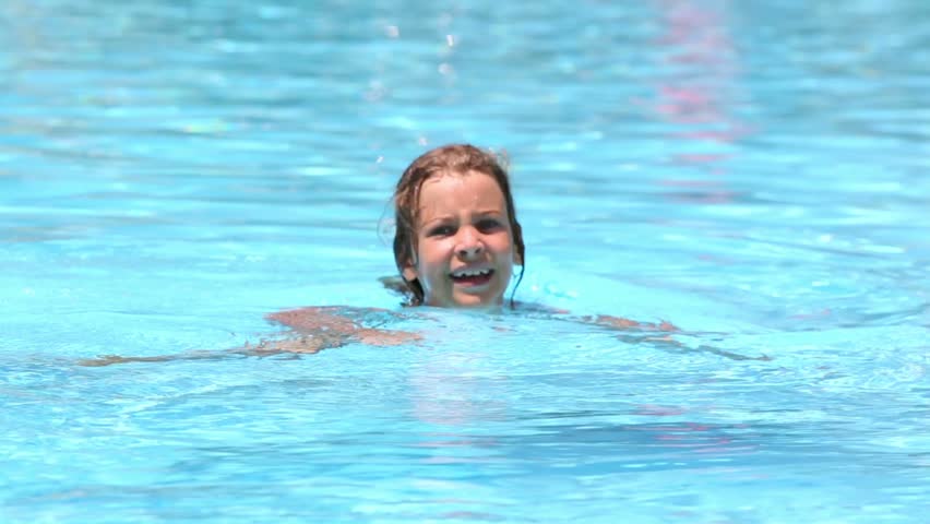 Underwater View Swimming Young Girl Stock Footage Video 4660694 ...