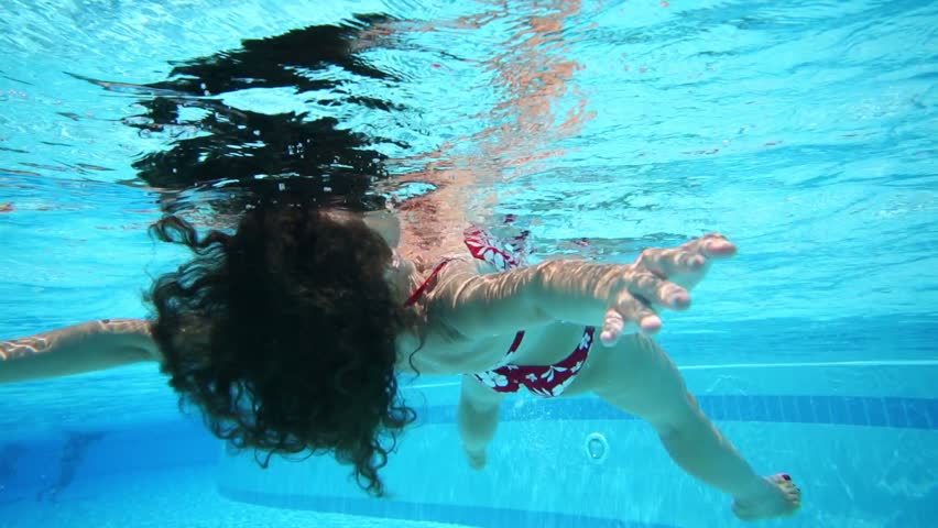 Underwater View To Girl Over Stock Footage Video 100