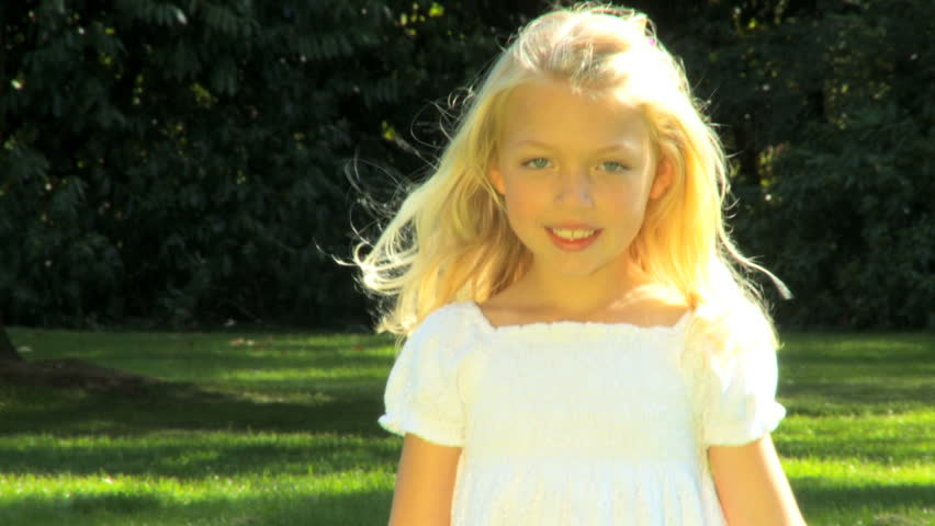 Portrait Of Pretty Little Blonde Stock Footage Video 100 Royalty