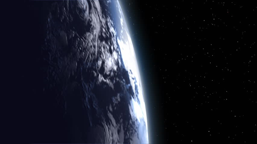 Realistic Beautiful Planet Earth From Deep Space Stock Footage Video ...